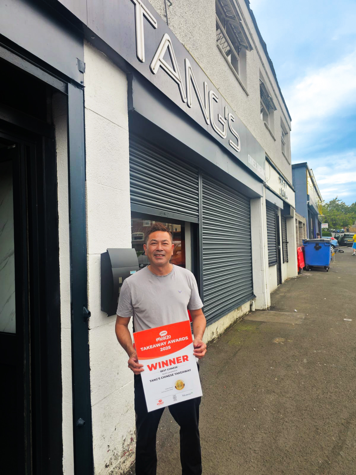 Tang's Chinese Takeaway in North Lanarkshire, Mealzo best takeaway award 2025.